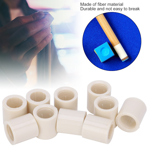 40 st Pool Cue Ferrules Vit Fiber Stick Reparationsverktyg Rör Biljardtillbehör 12mm/0,5 tum OD 0,5 tum