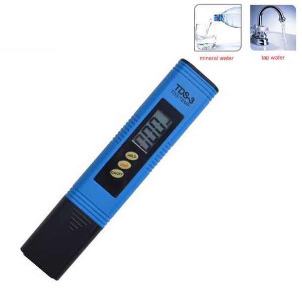 PH-mätare TDS EC PH temperatur 4 i 1 set, vattenkvalitetstestare med hög noggrannhet, pooltestare vattentestare med LCD-display, digital TDS