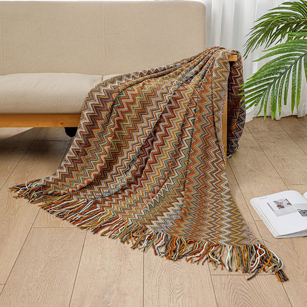 Året-runt Boho-filt, Elegant & Distinkt Mönster, Mjuk Bekväm Lättviktig för Inomhus- & Utomhusbruk, Lätt att Rengöra, Generös Storlek, Perfekt