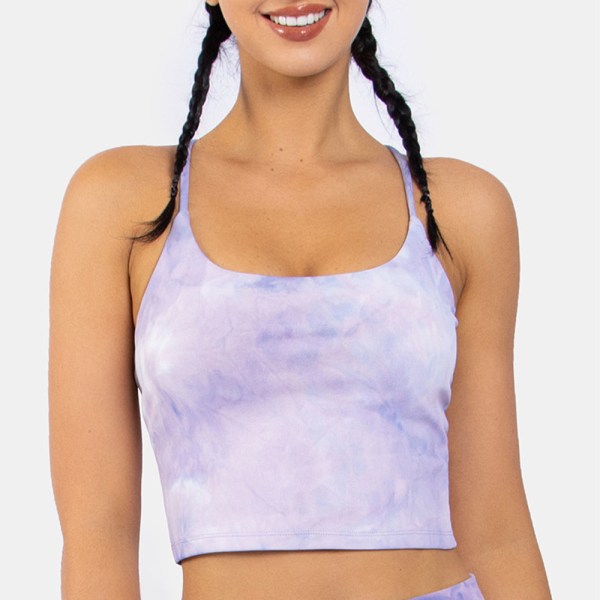 Womens Strappy Sports BH Cross Back Fitness Yoga Top, Lätt
