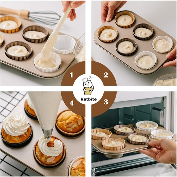 Muffinsformar, Fettresistenta & Vattentäta Bakformar, Livsmedelsgodkänt & Giftfritt Papper, För Ugnssäkra Mini Storlek (300st)