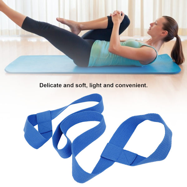 Yoga Rem för Bärbar Justerbar Mjuk Lätt Enkelt Fixerad Multifunktionell Stretch Rem för Bär Blå