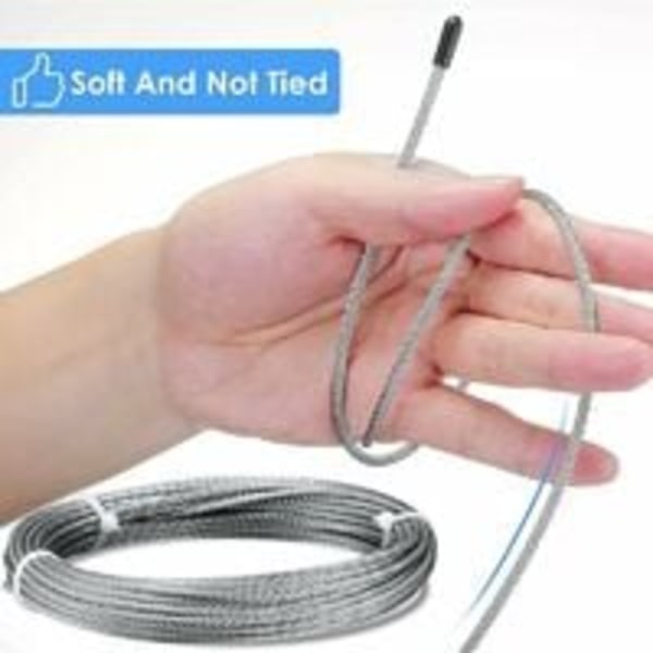 Stöd för klätterväxter, komplett rostfritt stålkit med väggstöd och repdiameter 3 mm (längd 16 m)