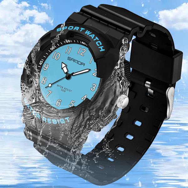 Watch pojkar flickor, armbandsur pojkar analog, armbandsur barn, analog quartz watch med armbandsur gummi vattentät utomhussport