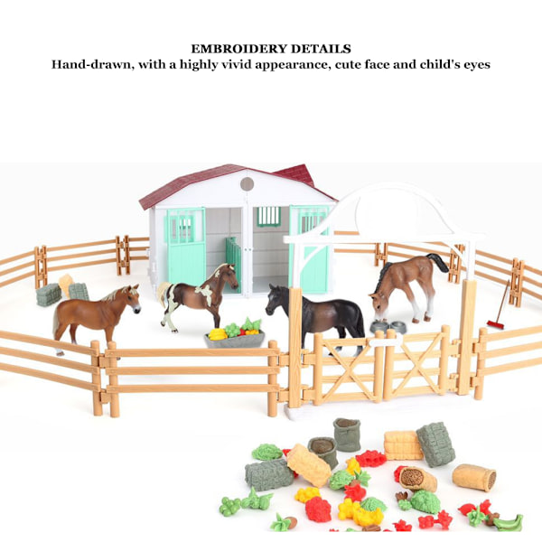 Simuleringsgård Modellhus Leksaksscen Dekoration Djurmodell Leksak Ranch Födelsedagspresent