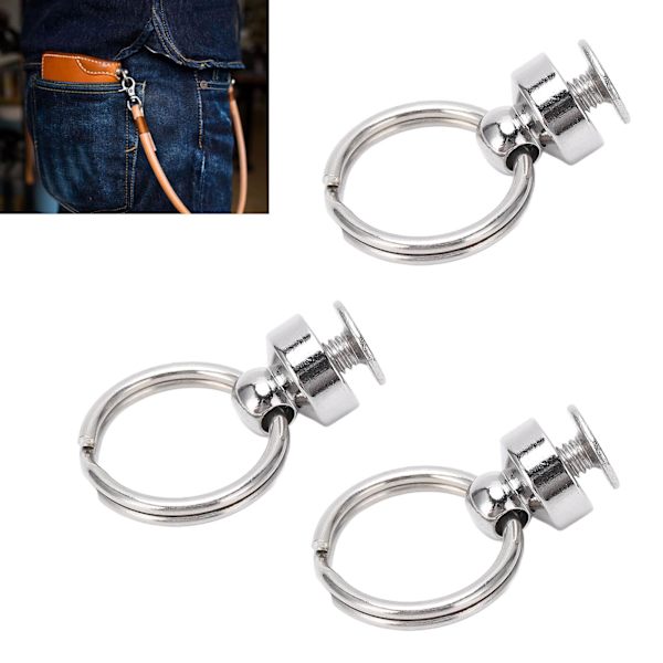 100set Rundhuvudnit Silver Dubbel Cirkel Dragringar Koppar DIY Burr Fri Skruvback Spikhuvuden Stud för Telefonfodral 8mm
