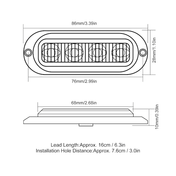 4 st lastbilspositionsljus hög ljusstyrka 3000K IP65 vattentäta LED-lampor enkel installation lastbil nödblixtljus 12-24V röd