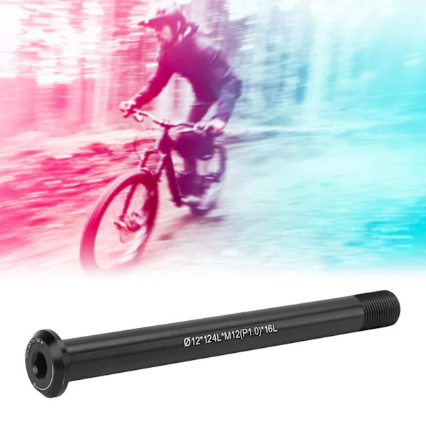 Väghjulsnavs Röraxel Cykel Aluminiumlegering Ihålig Navaxel Axel CykeltillbehörΦ12x124LxM12(P1.0)x16L