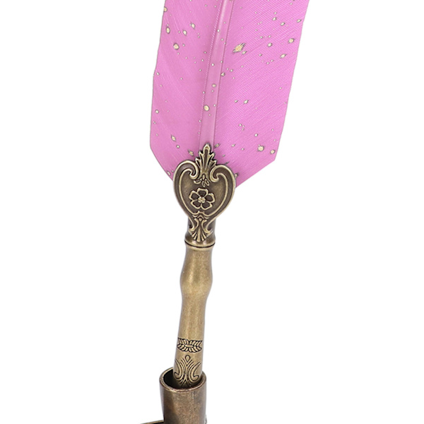 Kalligrafi Pen Retro Elegant Hållbar Bärbar Praktisk Attraktiv Dekorativ Skrivverktyg för HemRosa
