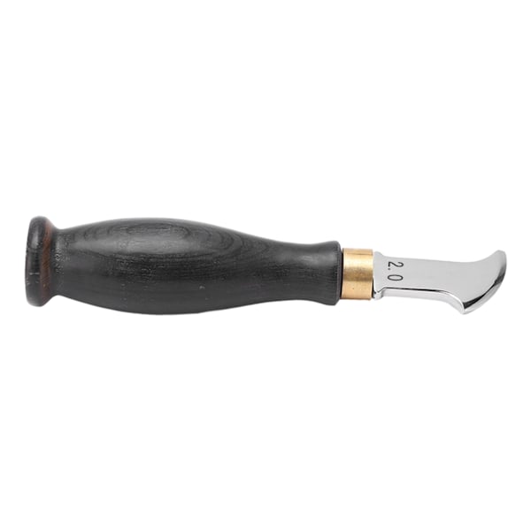 Lädercreaser Ergonomisk design 304 Rostfritt stål Sandelträhandtag Spegelpolerad Läderremskärare 2,0 mm