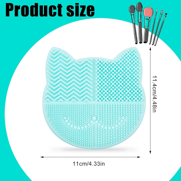 2 i 1 Design Makeup Borste Rengöringsmatta med Borste Torkställ, Grön Mjuk Silikon Kosmetisk Borste Rengöringsplatta, Bärbar Tvättverktyg