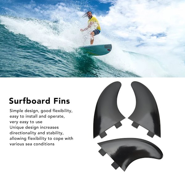 3 st surfbrädefenor PVC snabbkoppling ersättning tri fenor set för longboard surfbräda paddleboard