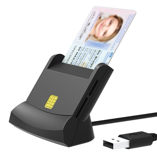 Smart Chip-kortläsare, robust design för säkra transaktioner och åtkomstkontroll, ingen extern strömförsörjning krävs