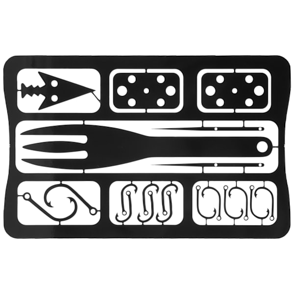 4 st utomhus multifunktion camping 304 rostfritt stål överlevnadskort fisk krok kort verktyg D typ svart