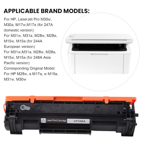 Tonerkassett ABS 1500 sidor Standardkapacitet med pulvertonerkassettbyte för HP CF248E svart