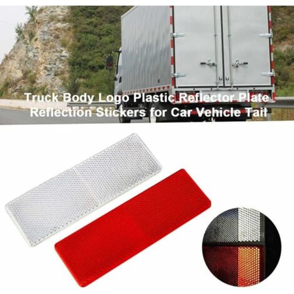 12 delar lastbilsreflektorer, reflekterande varningsskylt, reflexer för släp och lastbilar, universal plast röd/vit reflektormarkering för trailer (2