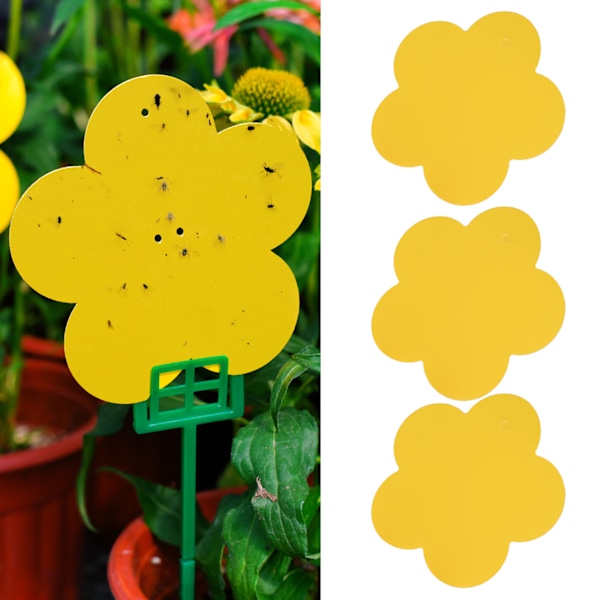 20PCS Dubbelsidig Bug Fly Sticker Insektfångstbräda Klibbig Bugfälla för inomhus- och utomhusbruk (Blomform)