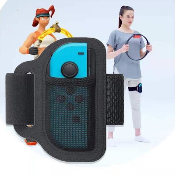 Familjevänligt AndningsbartMaterial: 2-pack Justerbara Benremmar för NintendoSwitch RingFitAdventure, Ger BekvämtSkydd för JoyCon Under