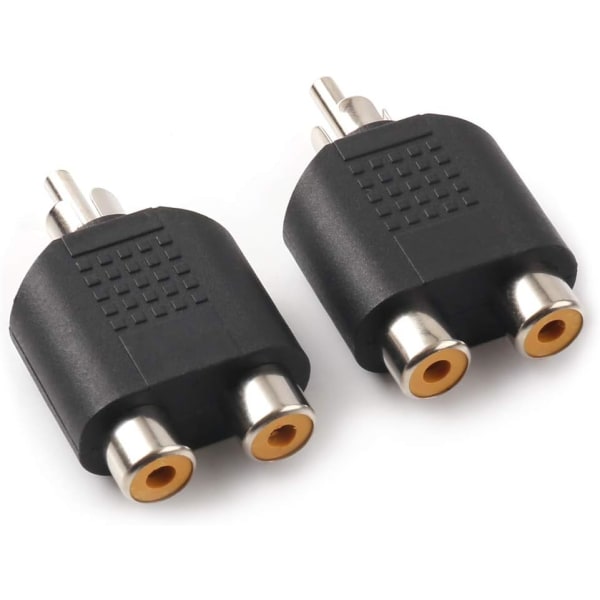 Hane till 2 RCA Hon Audiohuvuden, RCA M A Stereo Audio Adapter RCA F Interconnect, 2 Pack (RCA M-2xRCA F)