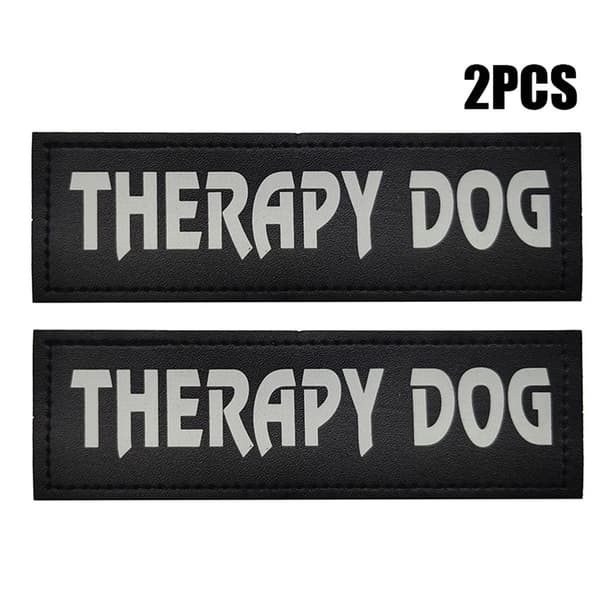 Terapihund Patch Set, känslomässigt stöd identifiering med säker krokbaksida, reflekterande material för nattsäkerhet