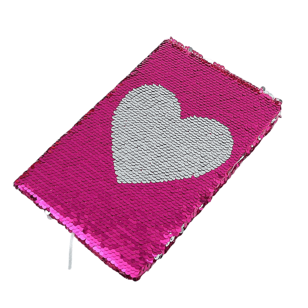 1st Magic Reversible Flip Sequin Girls Journal Heart Pattern