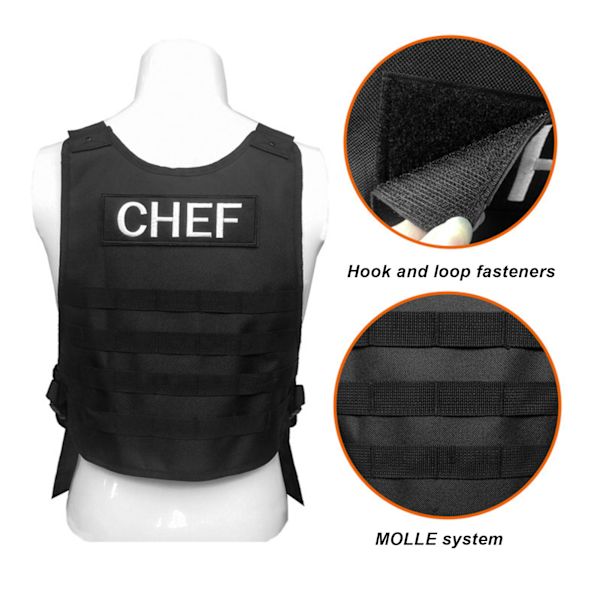 Molle Canvas Förkläde BBQ Grill Kock Förkläde Utomhus Camping Verktyg Förkläde med Förvaringsfickor