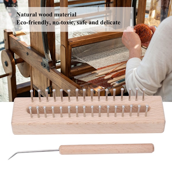 Rektangulär stickram handvävstol i trä, vävstol för barn med armbågsvirknål
