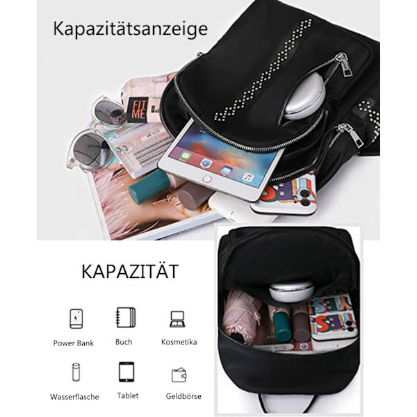 Kvinnor Liten Nylon Elegant Axelväska Anti-stöld Skolväska Kvinnor Ryggsäck Fritidspack Modern Stad Ryggsäck Handväska