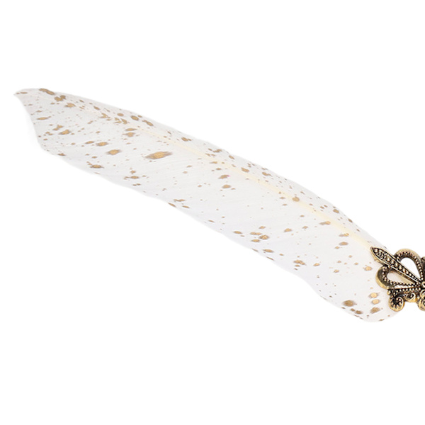 Fjäderpenna set med 10 utbytbara spetsar Eldlack vax Brevöppnare Pennhållare Bläck Tom flaska Retro Quill Pen Set Vit