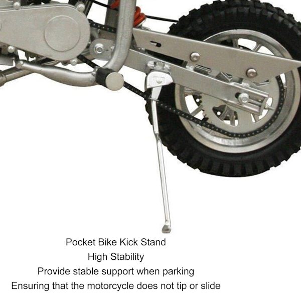 Sidostöd i metall för fickcykel, kickstöd för parkering, 2-takts gatversion, 2-takts 47cc 49cc