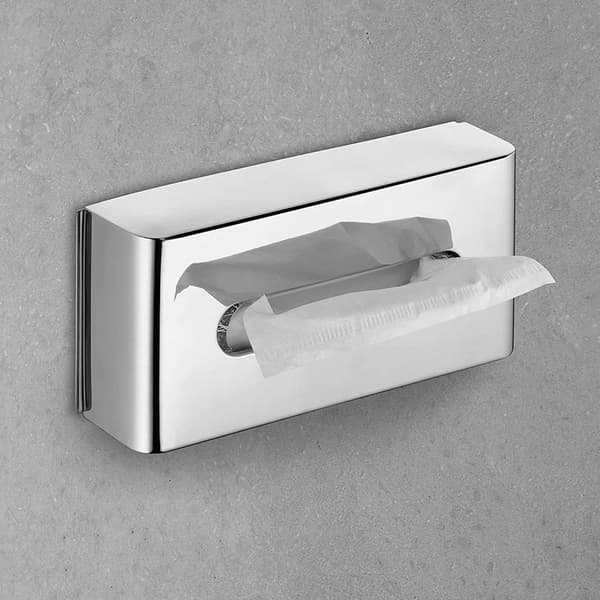 Rektangulär Tissue Box Cover, Bekväm Väggmontering Rostfritt Stålkonstruktion, Modern Design Rostsäker Tissuehållare för Vardagsrum Sovrum