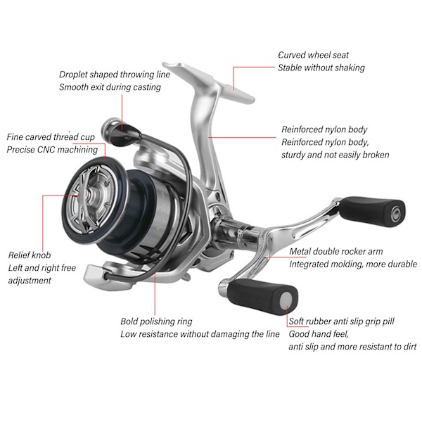 5.2:1 Växelkvot Spinnrulle 8kg Max Bromskraft 6+1BB Fiske Rulle Fiske Tillbehör ST3000