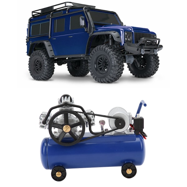 Mini Simuleringsluftkompressor Dekoration RC Tillbehör för SCX10 1/10 Fjärrkontroll Crawler BilBlå