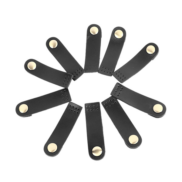 10 set sy på äkta läder snäpplås DIY handcraft mjuk plånbok flik stängning för DIY hantverk handväskor resväskor svart