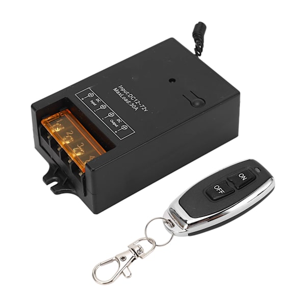 Fjärrstyrd Reläbrytare för Bil, Kopparspol, 433MHz RF Trådlöst Relä för Fordon, 12V‑72V 30A