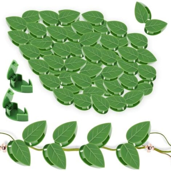 30 st växtklättring väggfästklämmor självhäftande krok vinstock dra osynlig växt hållare grönt blad simulering för trädgård väggklämma för klättring