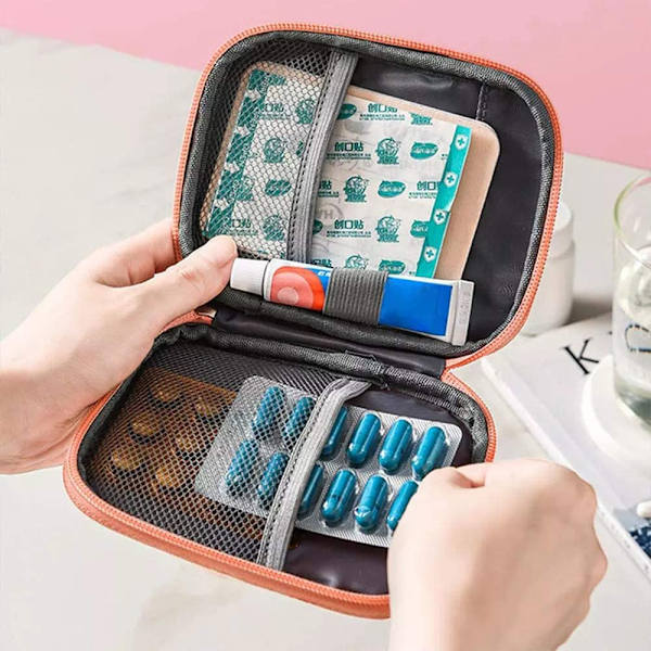 Tom första hjälpen-väska - Liten medicinväska för bil, hem, kontor, kök, utomhus - Nödhjälpsväskor med korslapp - Tom räddningscamping