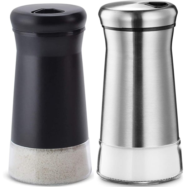 Salt Och Peppar Shakers - Svart & Silver Krydddispenser Med