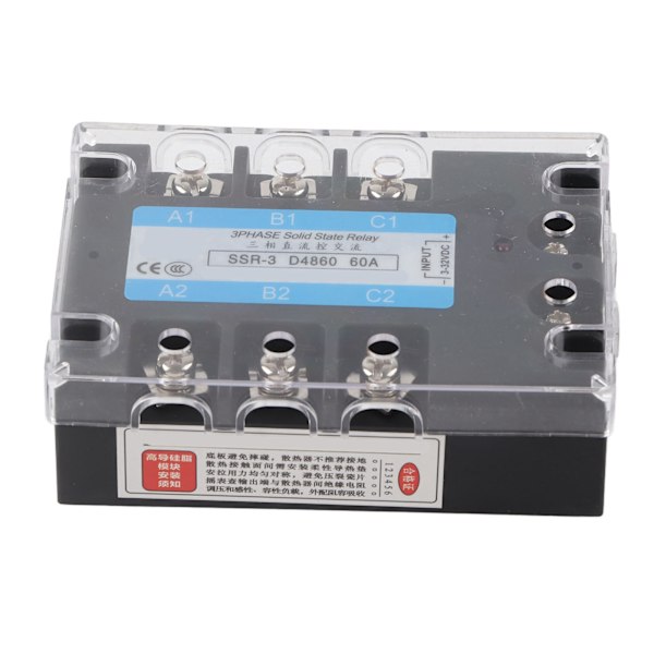 3-fas Solid State Relay SSR-3 D4860 60A DC‑AC 480V Distributionsstyrningsutrustning