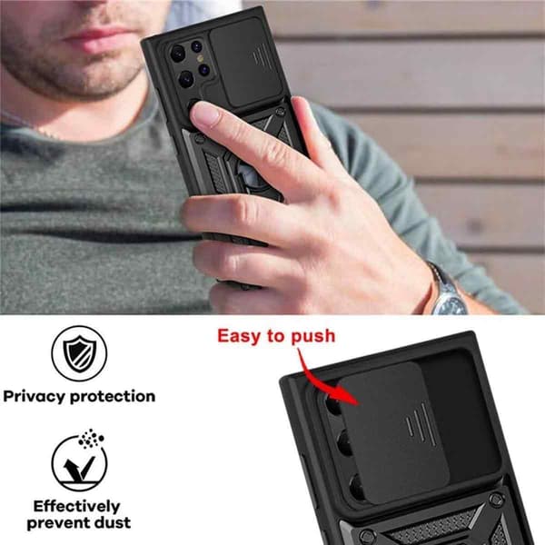 Samsung Galaxy S23 Ultra Cover Ring CamShield Sort