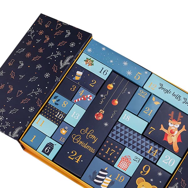 Julklappsbox 24 Små Presentaskar Jul-tema Mönster Presentask Julklappsdekoration