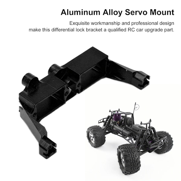 Differentialspärrfäste i aluminiumlegering, servofäste för Traxxas TRX4 1/10 RC-bil, svart