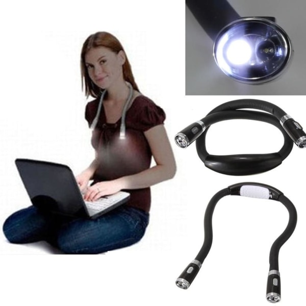 Halslampa LED-läslampa boklampa, bärbar och flexibel