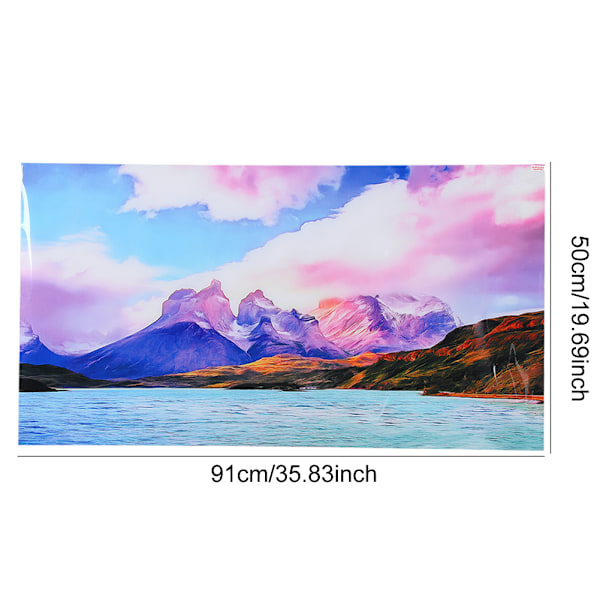 PVC Färgglad Himmel Akvarium Bakgrund Poster Fisktankar Tapet Dekoration 91x50CM