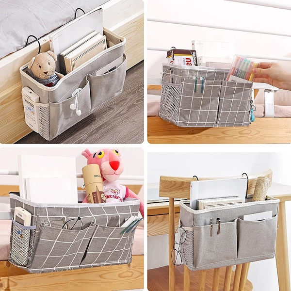 2-pack sängförvaring hängande, multifunktionell sängfickor, multifunktionell sängficka organizer säng hängande väska säng organizer hängande förvaringsväska