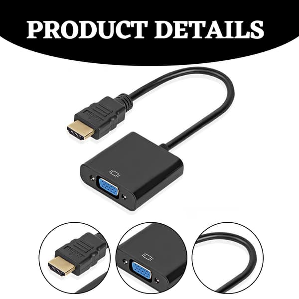 Visuel Link Forbedrer, Solid Og Stabil Hdmi Til Vga Adapter Tilbyder Høj-kvalitets Signal Konvertering, Sikrer Pålidelig Forbindelse Mellem Din Digitale
