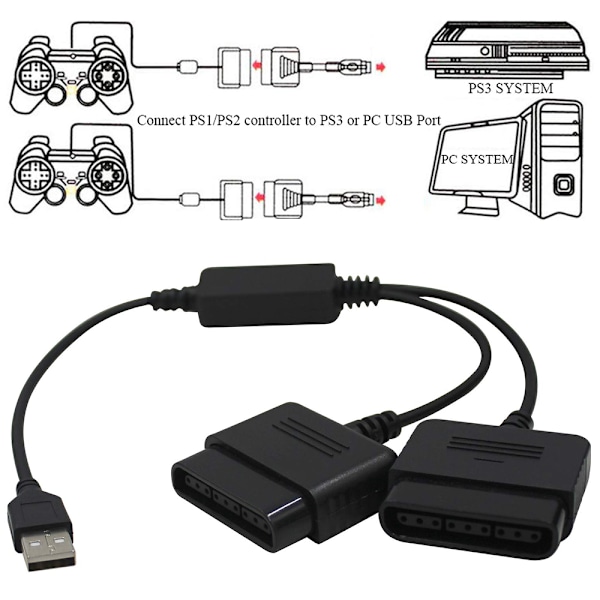 Controller Adapter, Ps2 Ps1 til Ps3 Pc Konverter, Dual Shock Vibration for Forbedret Gaming