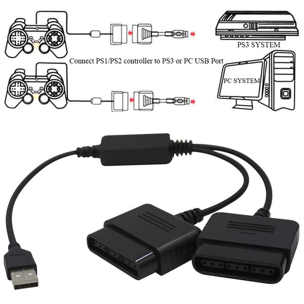 Ps2 Ps1 Controller Adapter, Ps3 Pc Konverter, Universal Gamepad Konverter Med Dual Shock
