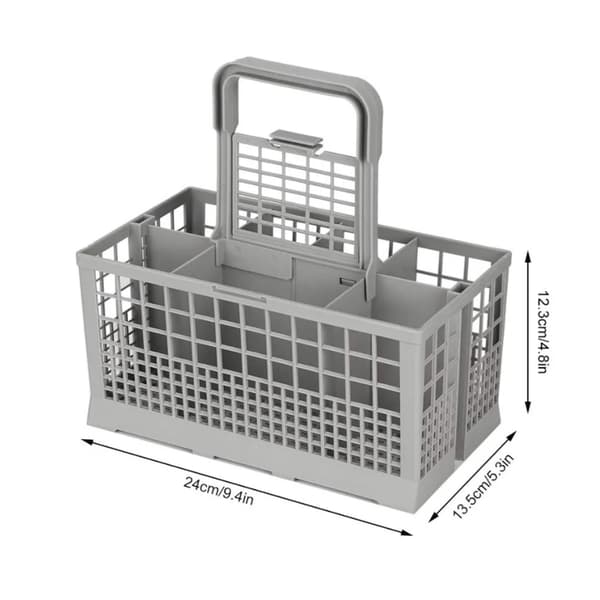 Multifunksjonell universal bestikkurv for oppvaskmaskiner, håndtak avtakbart for enkel håndtering, åtte rom, flere rom, ABS-materiale for