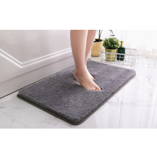 Badrumsmatta med Plysch Tjock Mikrofiber, Halkfri Design för Säkerhet och Stil